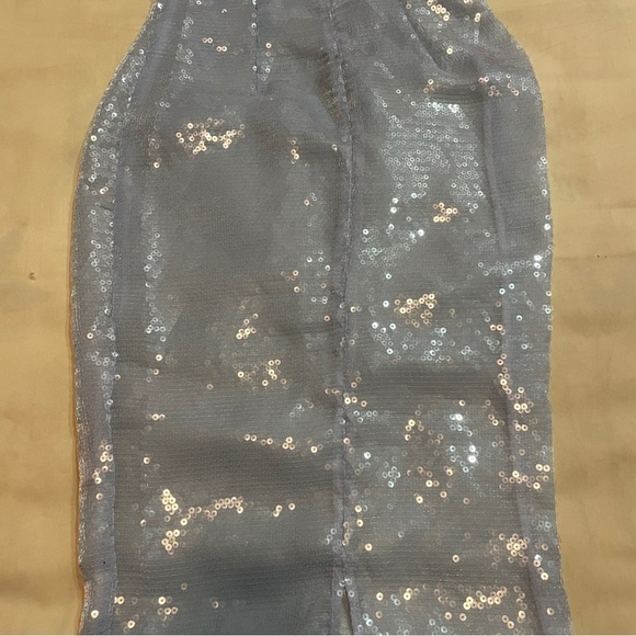 MISCREANTS x REVOLVE- Kaia Dress Maxi Baby Blue Sequin Size UK 8 / US S - Picture 8 of 11